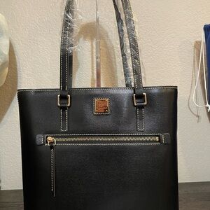 Dooney & Bourke Black Tote with Gold Accents